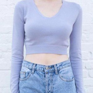 brandy melville linda top pastel purple sweater top crop top cashmere